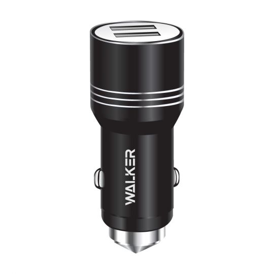 Автомобильное зарядное устройство (адаптер) WALKER WCR-21 2USB 1.0А / 2.4A black