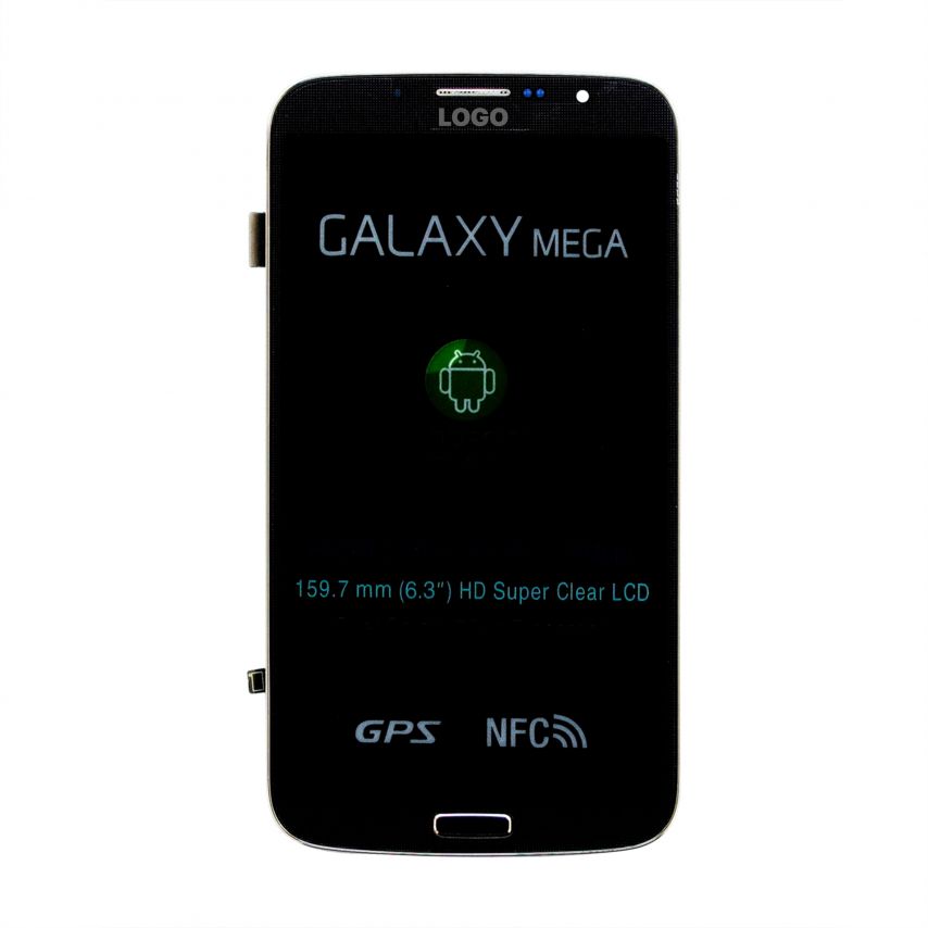 Дисплей (LCD) для Samsung i9200 з тачскріном та рамкою black (TFT) China Original