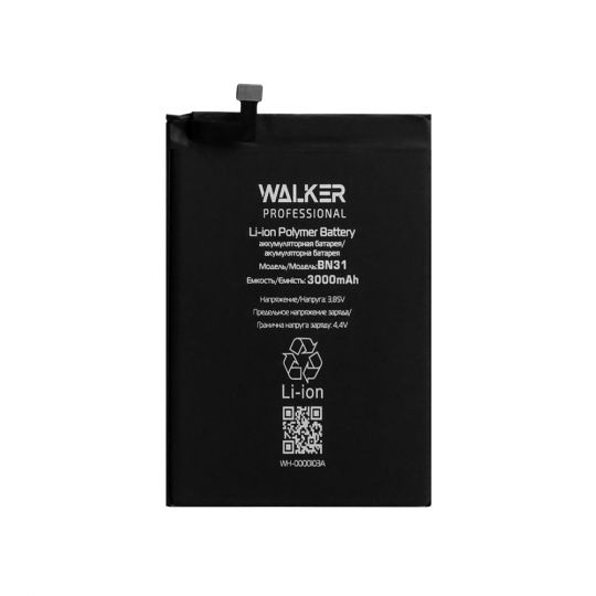 Аккумулятор WALKER Professional для Xiaomi BN31 Mi A1, Mi 5X, Redmi Note 5A (3000mAh)