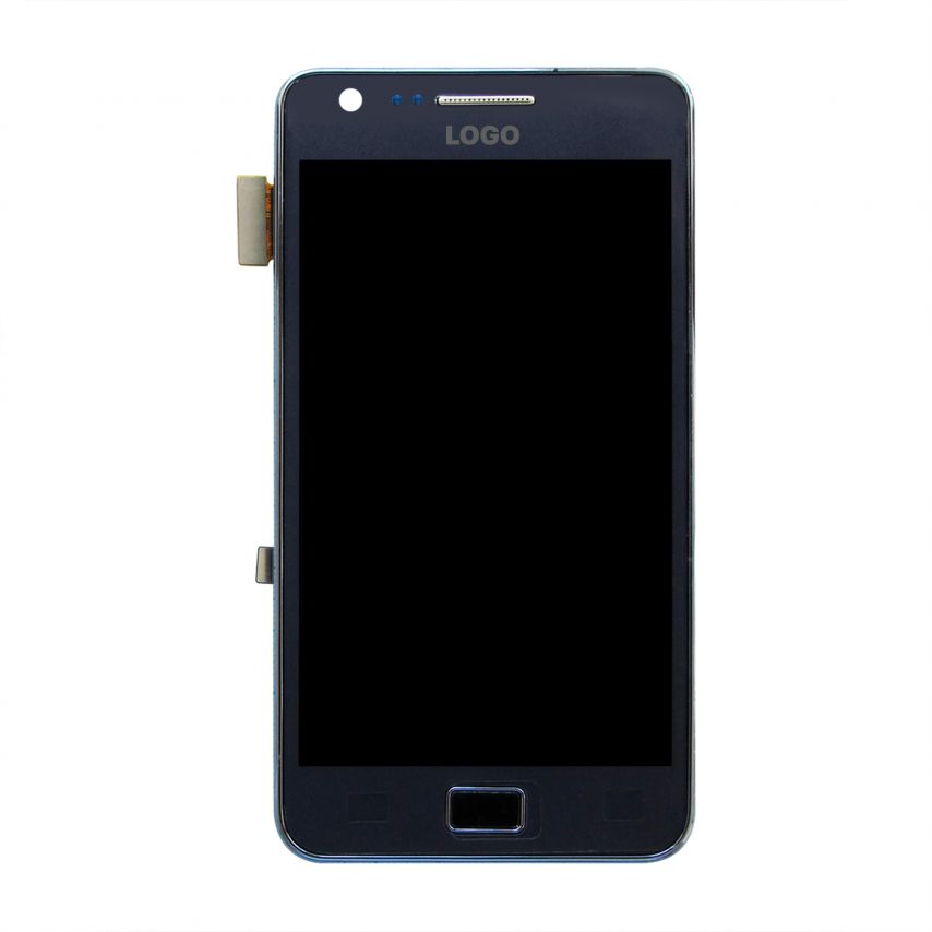 Дисплей (LCD) для Samsung i9100 з тачскріном та рамкою dark blue (TFT) China Original