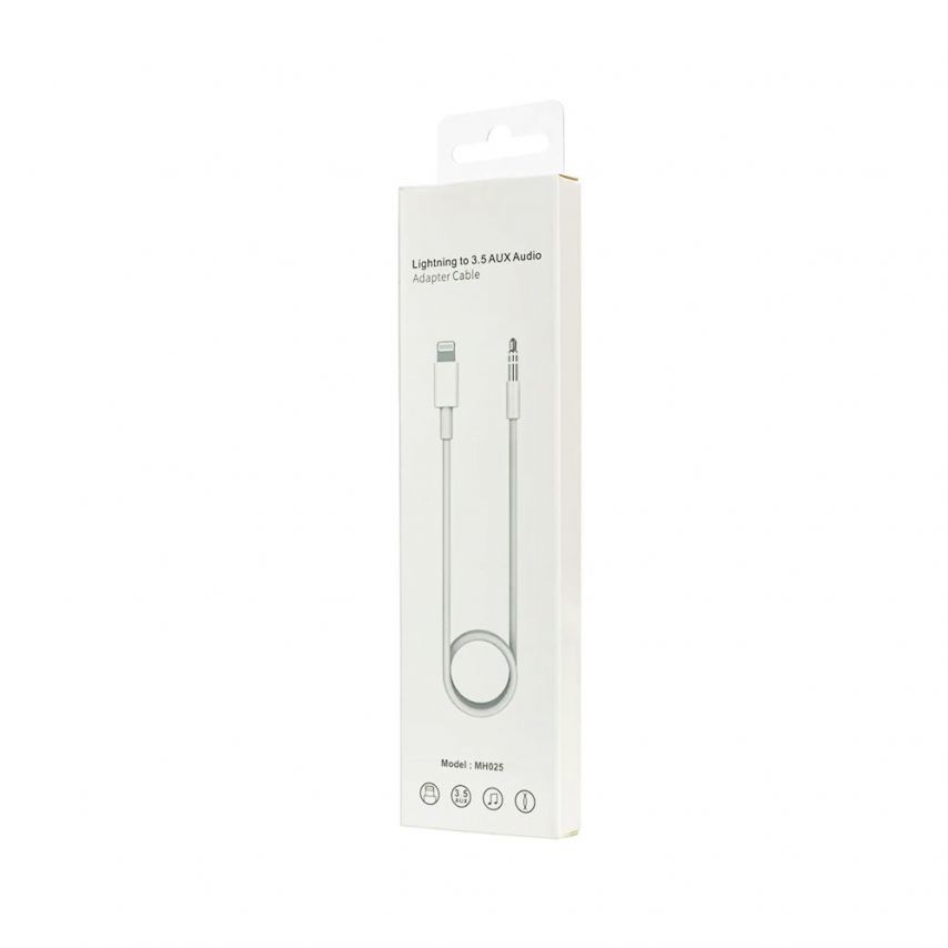 Аудіокабель MH025 Lightning to AUX 3.5мм (iOS 13) white