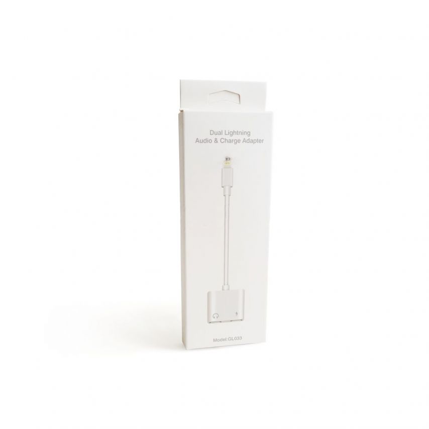 Переходник GL-033 для Apple iPhone 2в1 наушник - зарядка