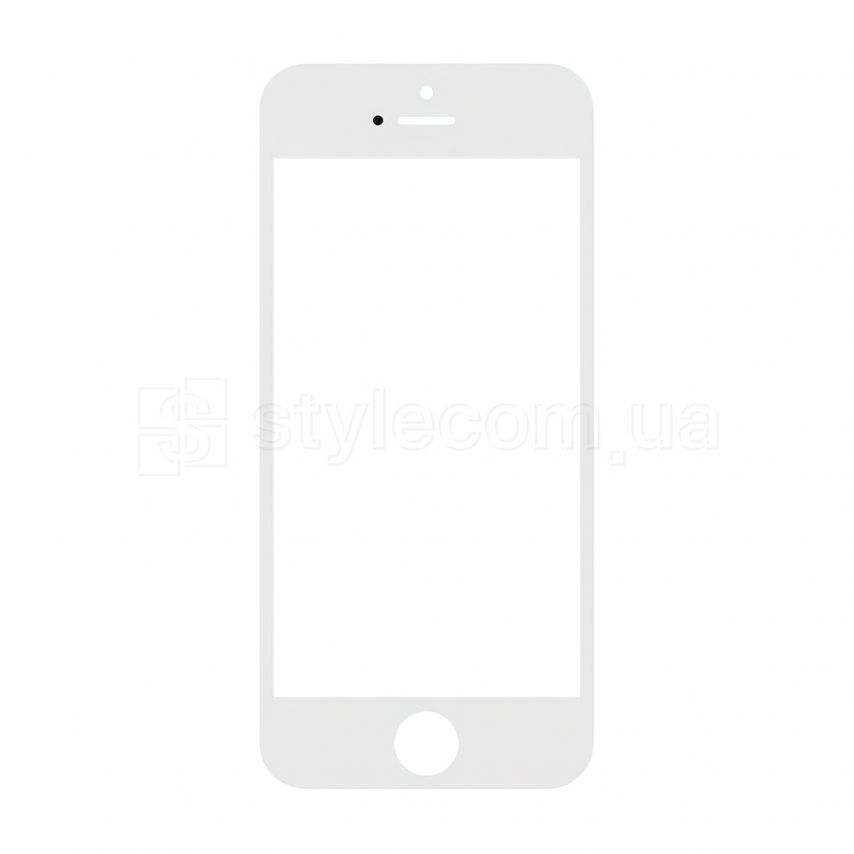 Скло для переклеювання для Apple iPhone 5s з рамкою та OCA-плівкою white Original Quality