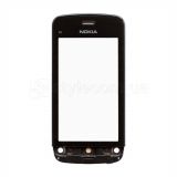 Тачскрін (сенсор) для Nokia C5-03, C5-04 з рамкою black Original Quality