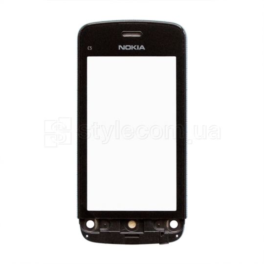 Тачскрін (сенсор) для Nokia C5-03, C5-04 з рамкою black Original Quality