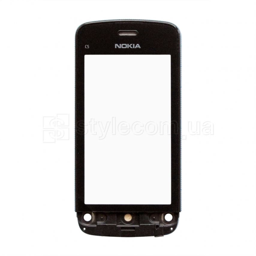 Тачскрін (сенсор) для Nokia C5-03, C5-04 з рамкою black Original Quality