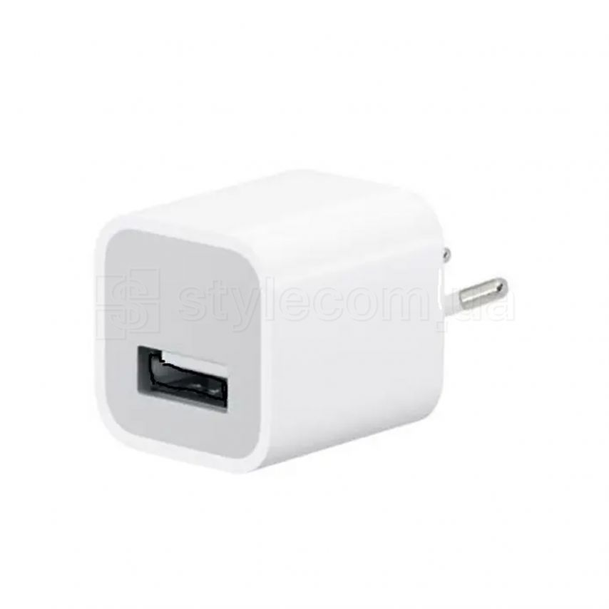 Мережевий зарядний пристрій (адаптер) для Apple iРhone 1A white кубик (тех.пак.)