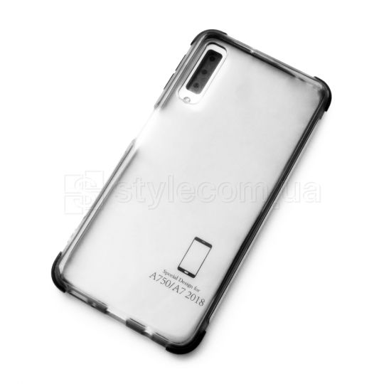 Чехол силиконовый с цветной рамкой для Samsung Galaxy A7/A750 (2018) black/black