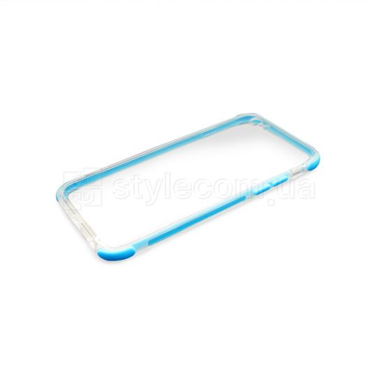 Чехол силиконовый с цветной рамкой для Samsung Galaxy A30/A305 (2019) blue/transp