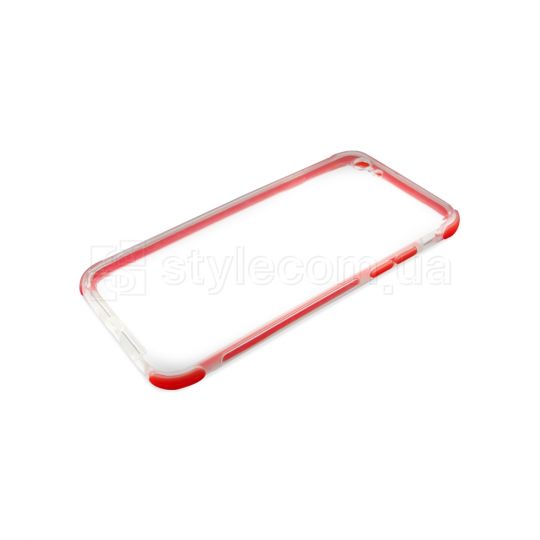 Чехол силиконовый с цветной рамкой для Samsung Galaxy A30/A305 (2019) red/transp