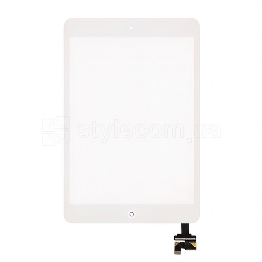 Тачскрин (сенсор) для Apple iPad Mini Full (A1453, A1454, A1455) с шлейфом, кнопкой меню и микросхемой white Original Quality
