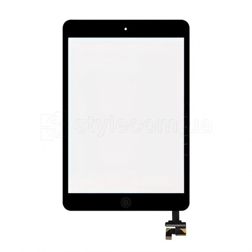 Тачскрин (сенсор) для Apple iPad Mini Full (A1453, A1454, A1455) с шлейфом, кнопкой меню и микросхемой black Original Quality