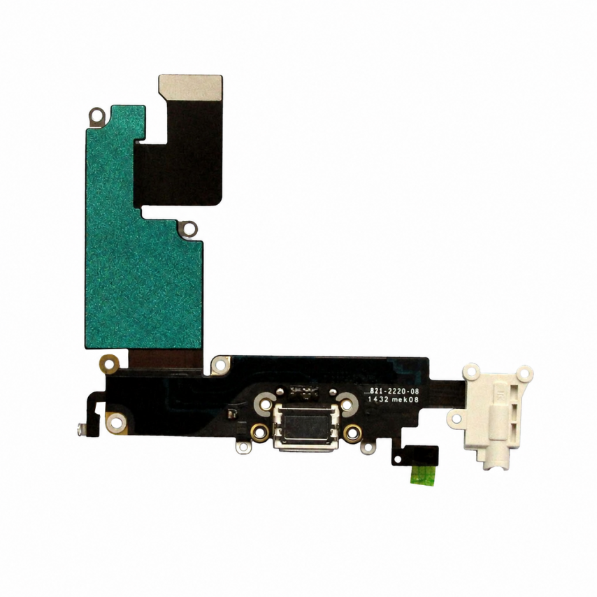 Шлейф для Apple iPhone 6 Plus с разьемом зарядки, наушников и микрофоном white Original Quality