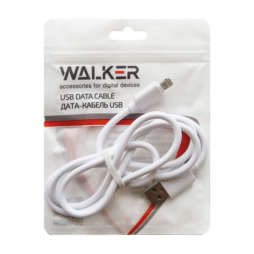 Кабель USB WALKER 110 Lightning white (тех.пак.)
