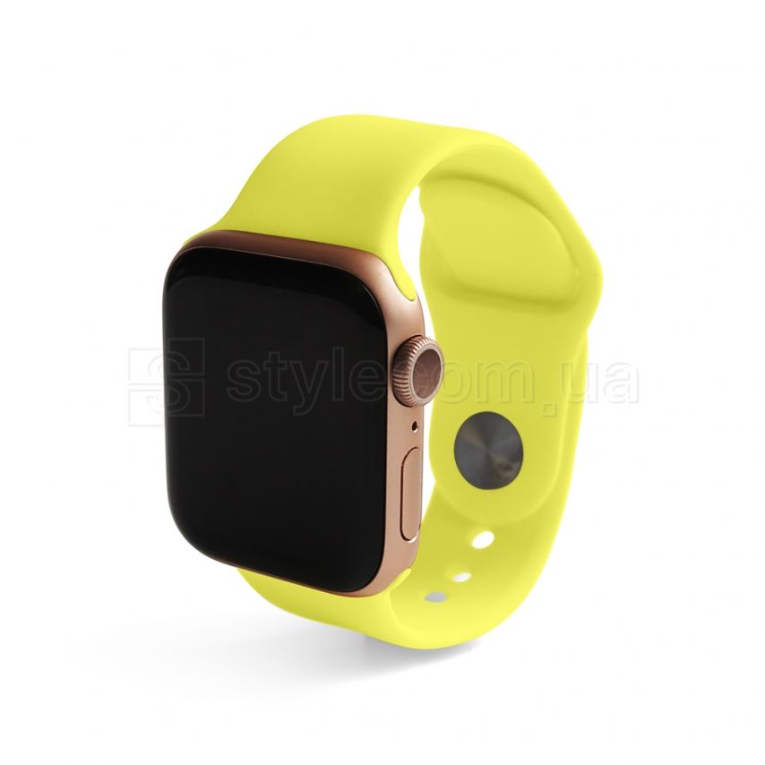Ремешок для Apple Watch Sport Band силиконовый 42/44мм S/M lime green / лимонный (32)