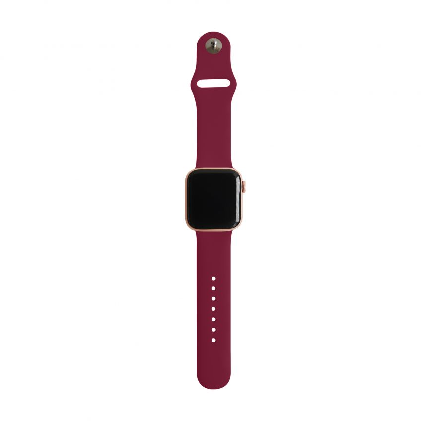 Ремінець для Apple Watch Sport Band силіконовий 42/44мм S/M marsala / марсала (52)