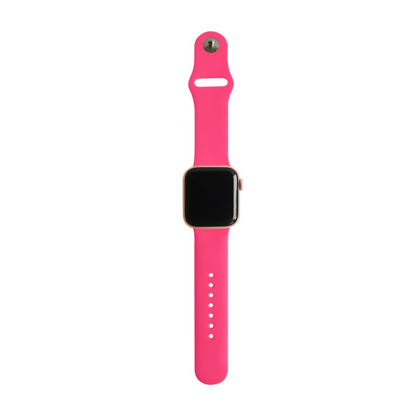 Ремінець для Apple Watch Sport Band силіконовий 42/44мм S/M neon pink / неоновий рожевий (47)
