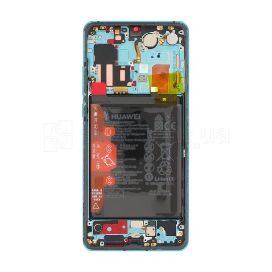 Дисплей (LCD) для Huawei P30 Pro 02352PGE з тачскріном та рамкою aurora Service Original Full (battery+buzzer+speaker+mic+flats)