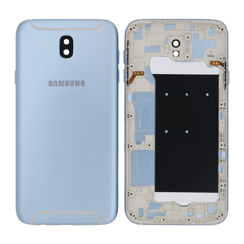 Корпус для Samsung Galaxy J7/J730 (2017) с шлейфом кнопками регулировки звука blue Original Quality