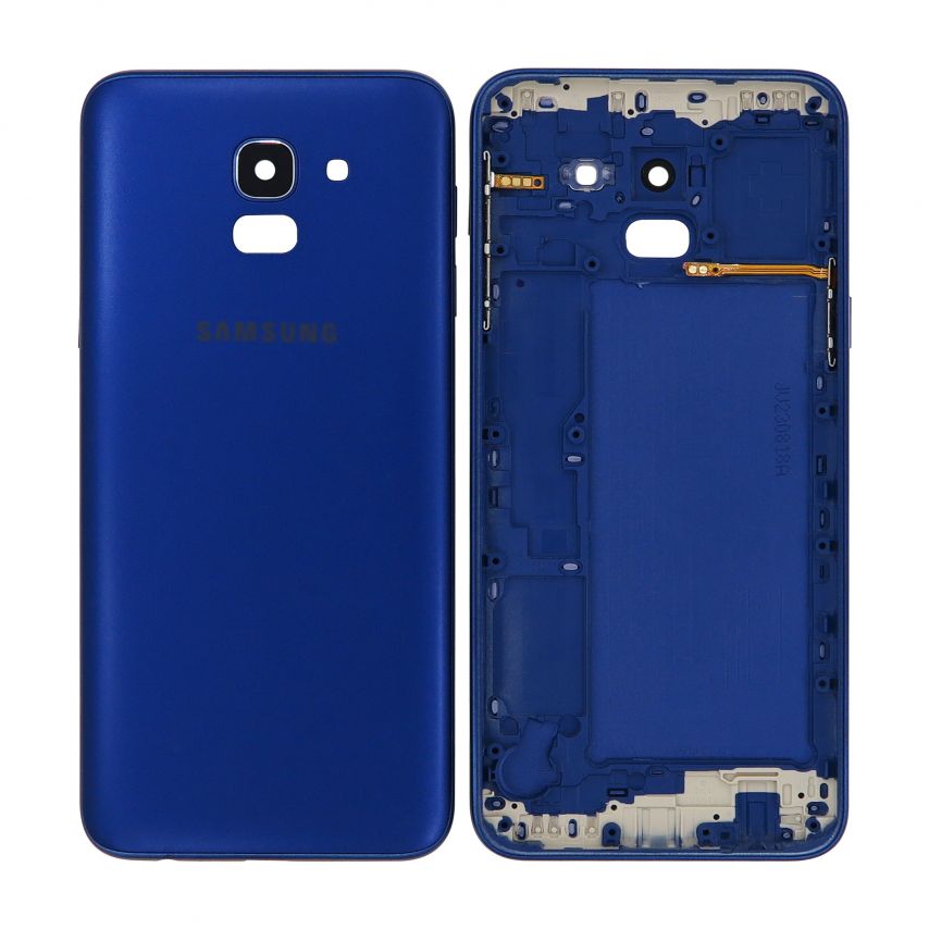 Корпус для Samsung Galaxy J6/J600 (2018) с шлейфом кнопками регулировки звука blue Original Quality