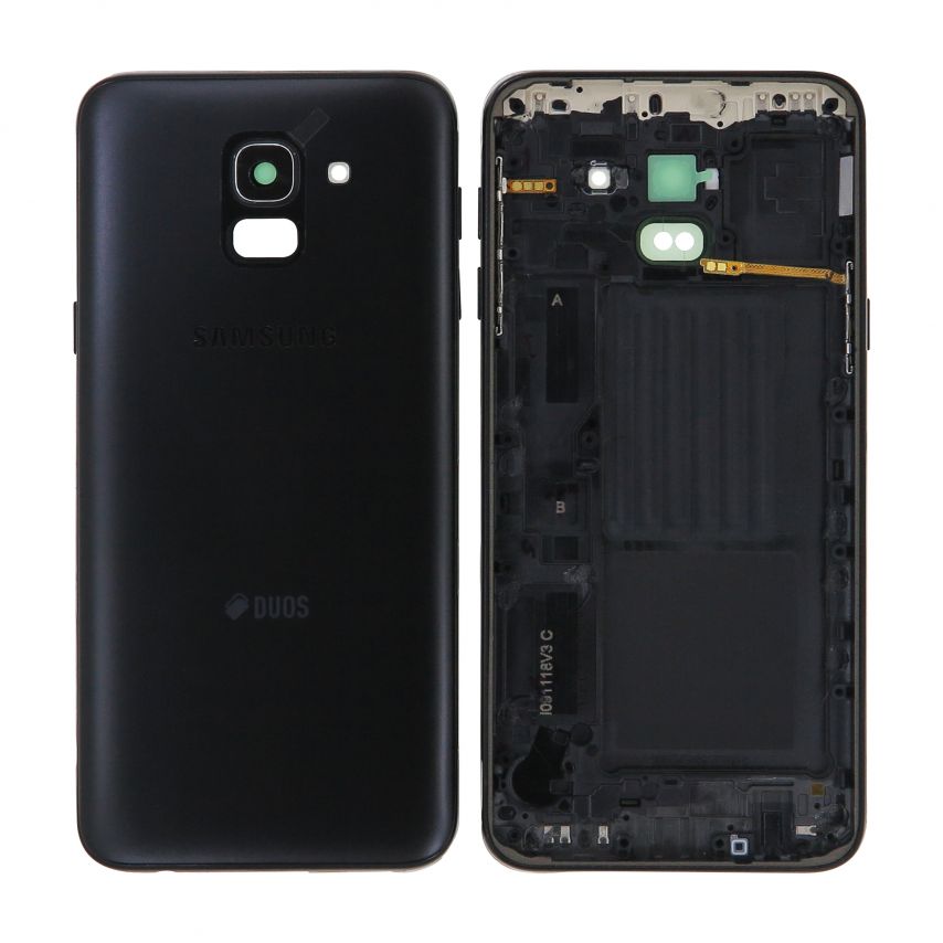 Корпус для Samsung Galaxy J6/J600 (2018) с шлейфом кнопками регулировки звука black Original Quality