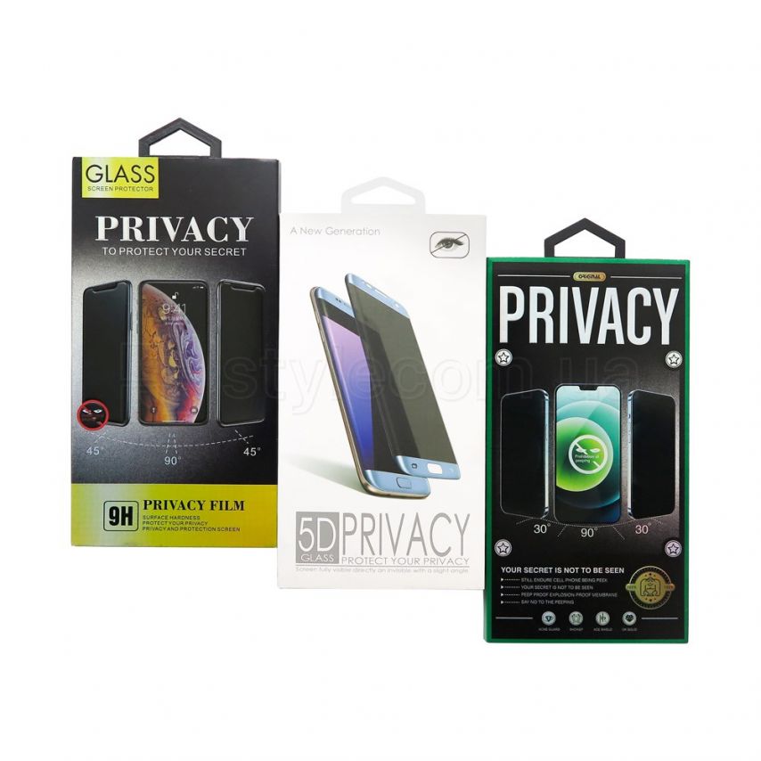 Защитное стекло Privacy для Apple iPhone 13, 13 Pro, 14 black