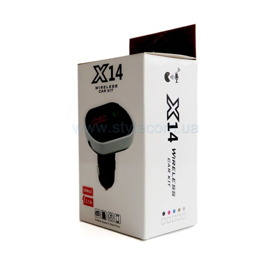 FM Модулятор Bluetooth X14 (2.1A, 2USB, FM, Flash, TFcard) black