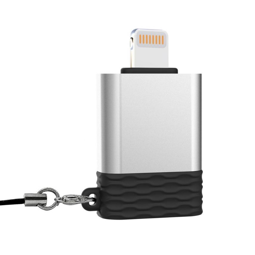 Переходник OTG XO NB186 Lightning - USB2.0 silver