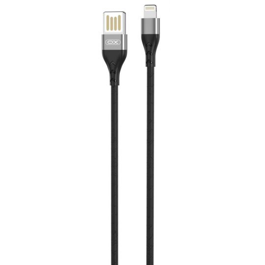 USB Cable XO NB188 2.4A / двусторонний USB / Lightning прорезиненный black - купить за {{product_price}} грн в Киеве, Украине