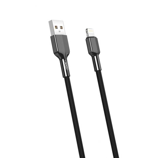 Кабель USB XO NB182 2.4A Quick Charge Lightning 1m тканевый black - купить за {{product_price}} грн в Киеве, Украине