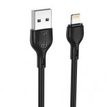 Кабель USB XO NB200 Lightning Quick Charge 2.1A black - купити за 69.12 грн у Києві, Україні