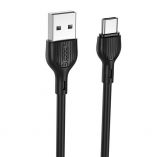 Кабель USB XO NB200 Type-C Quick Charge 2.1A black - купить за 68.04 грн в Киеве, Украине