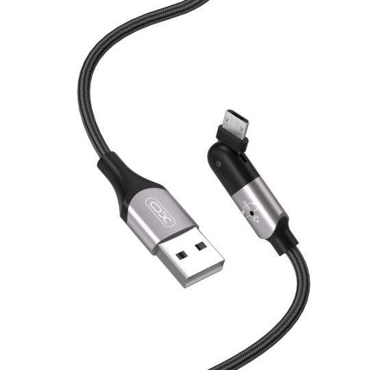 Кабель USB XO NB176 2.4A Quick Charge Micro разъем на 180° 1.2m тканевый black - купить за {{product_price}} грн в Киеве, Украине