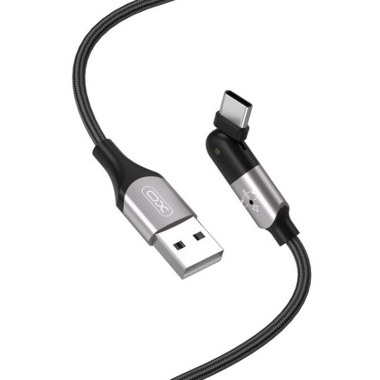 Кабель USB XO NB176 2.4A Quick Charge Type-C разъем на 180° 1.2m тканевый black - купить за {{product_price}} грн в Киеве, Украине