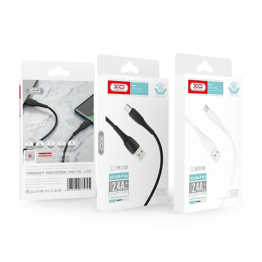 Кабель USB XO NB-P163 Type-C Quick Charge 2.4A black