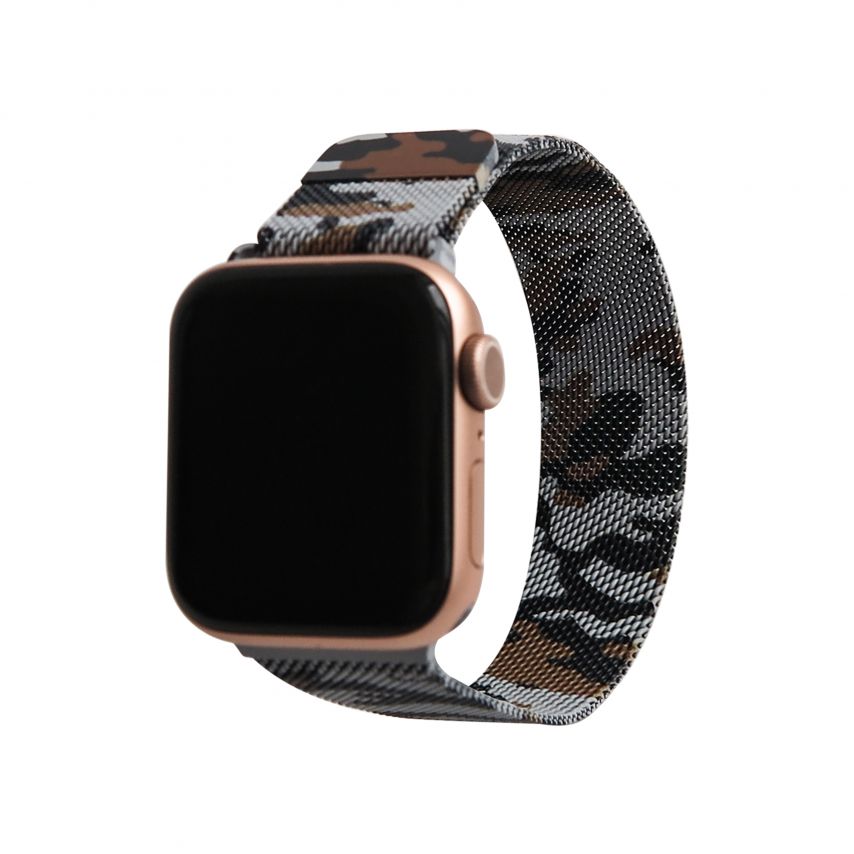 Ремінець для Apple Watch міланська петля 38/40мм old camo brown / коричневий камуфляж (51)