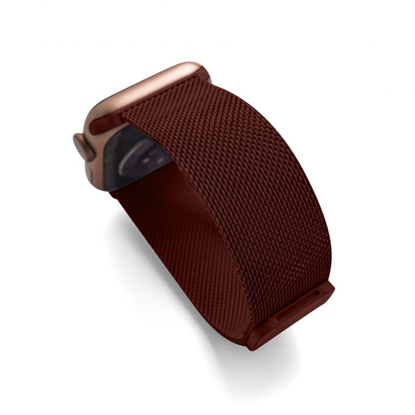 Ремешок для Apple Watch миланская петля 38/40мм rose red / красная роза (31)