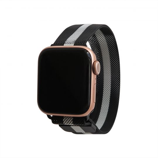 Ремінець для Apple Watch міланська петля 38/40мм black+grey / чорний+сірий (36)
