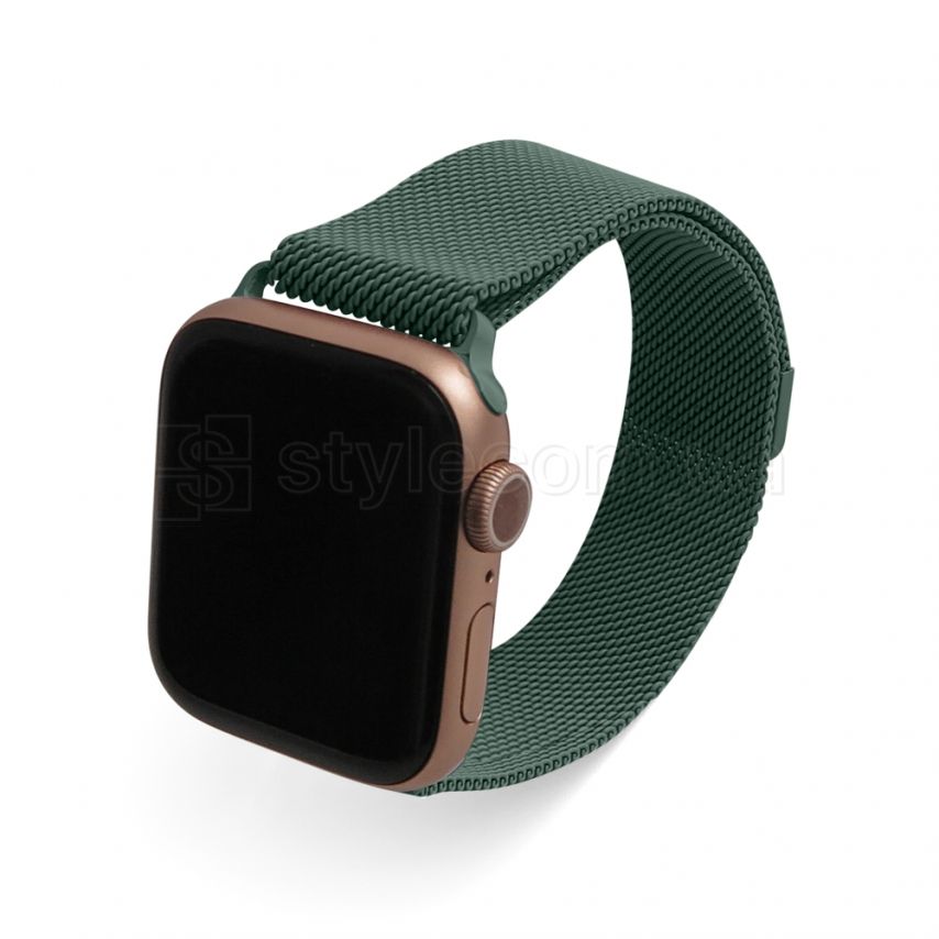 Ремінець для Apple Watch міланська петля 42/44мм dark green / темно-зелений (5)