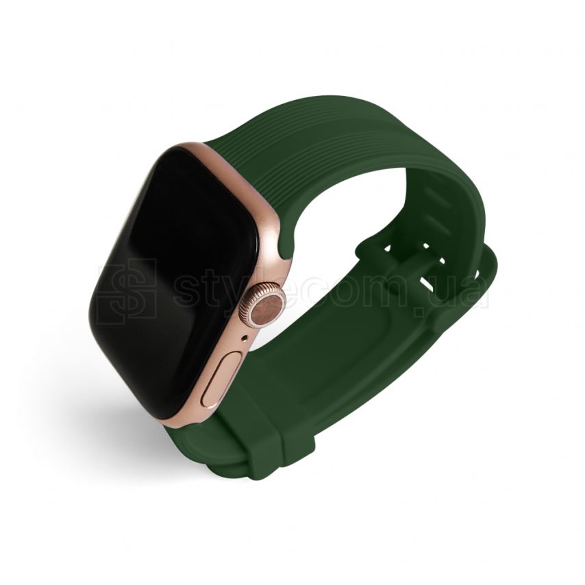 Ремешок для Apple Watch Sport Band рифленый 38/40мм S/M military green / военный зеленый (12)