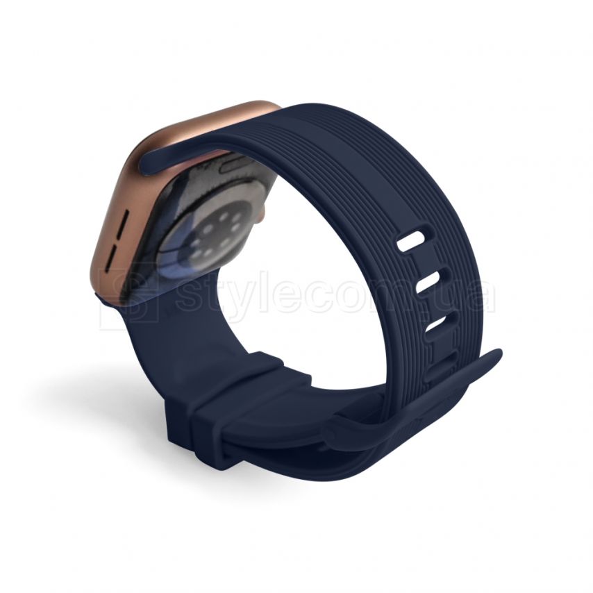 Ремешок для Apple Watch Sport Band рифленый 38/40мм S/M dark blue / темно-синий (4)