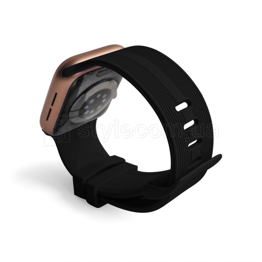 Ремінець для Apple Watch Sport Band рифлений 38/40мм S/M black / чорний (8)