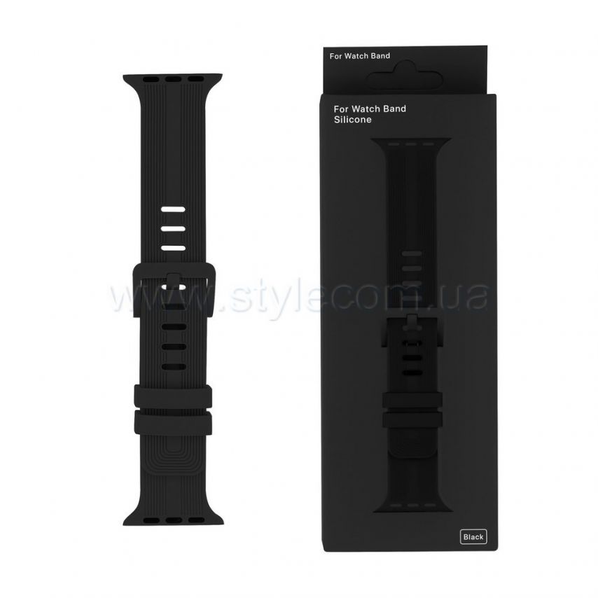 Ремешок Apple Watch Sport Band рифленый 38/40мм S/M black / черный (8)