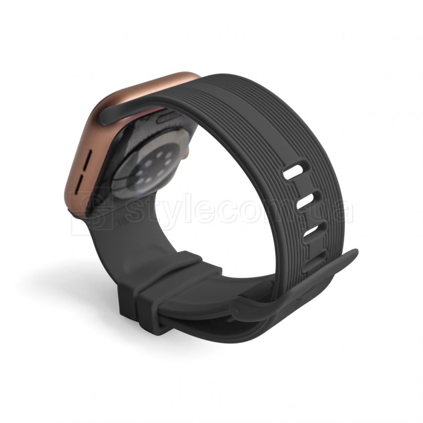 Ремешок для Apple Watch Sport Band рифленый 38/40мм S/M dark grey / темно-серый (6)