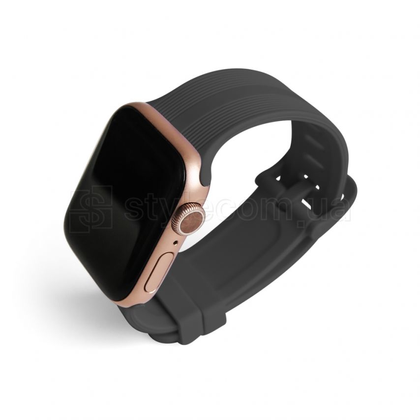 Ремінець для Apple Watch Sport Band рифлений 38/40мм S/M dark grey / темно-сірий (6)