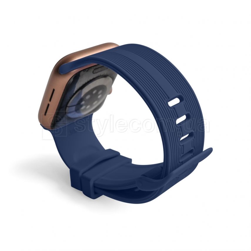 Ремінець для Apple Watch Sport Band рифлений 38/40мм S/M midnight blue / опівнічний-синій (11)