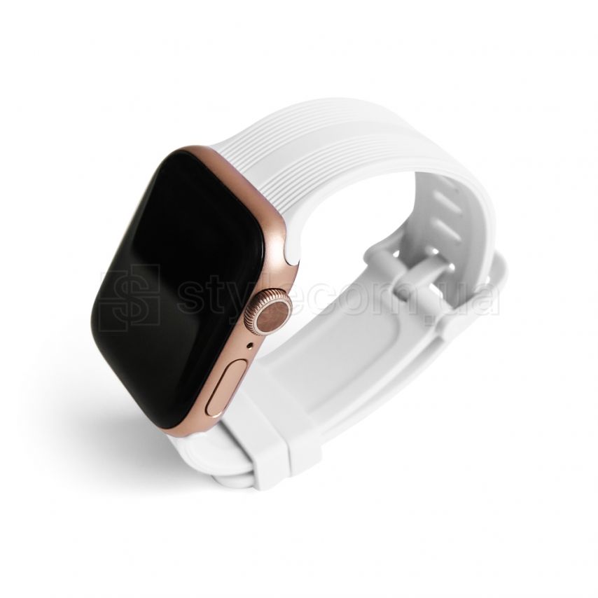 Ремінець для Apple Watch Sport Band рифлений 38/40мм S/M white / білий (3)
