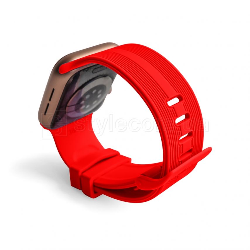 Ремінець для Apple Watch Sport Band рифлений 38/40мм S/M red / червоний (9)
