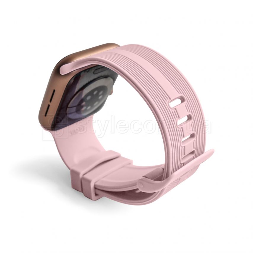 Ремінець для Apple Watch Sport Band рифлений 42/44мм S/M light pink / ніжно-рожевий (13)