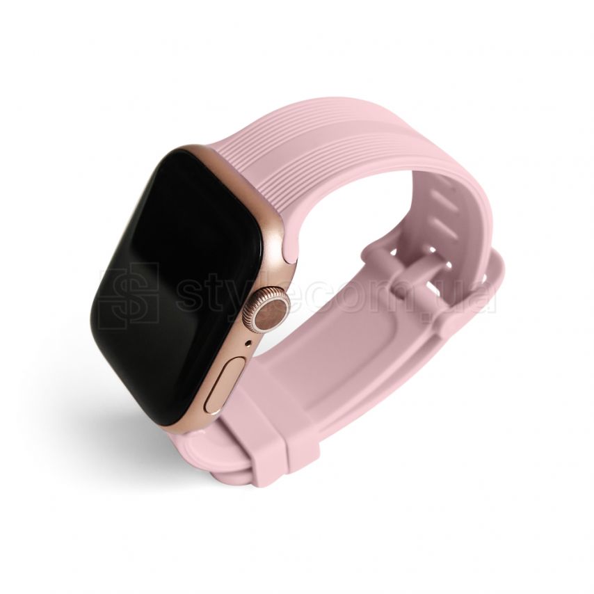 Ремешок для Apple Watch Sport Band рифленый 42/44мм S/M light pink / нежно-розовый (13)